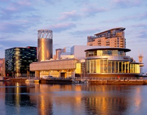 The Lowry Art Gallery at Sunset, Salford Quays